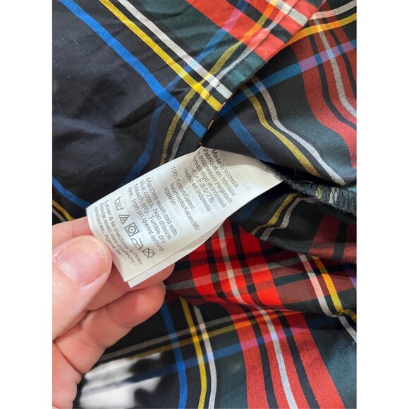 J. Crew Womens Jeweled Button Popover Tunic in Stewart Tartan NWOT - Picture 8 of 8